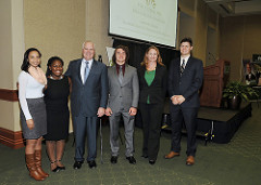 Robert A. Niblock with students of the Belk College of Business