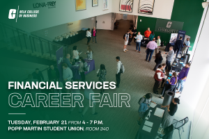 Spring 2023 Finance Services Career Fair, Tuesday, February 21 from 4-7 PM in the Popp Martin Student Union, Room 340