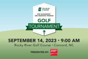 Save the Date for the Sixth Annual RMI Golf Tournament, September 14, 2023 at 9:00 am at the Rocky River Golf Course in Concord, NC.  Presented by Builders Mutual.