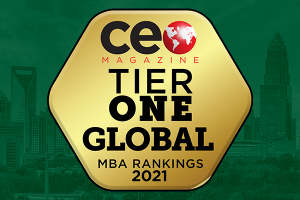 CEO Magazine Tier One Global MBA UNC Charlotte Badge