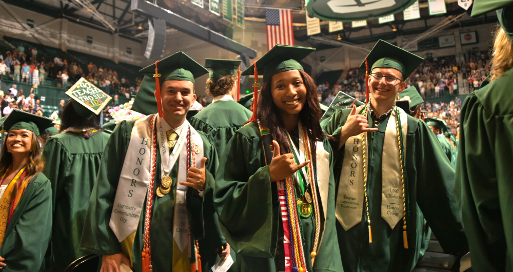 Belk College of Business spring 2023 Commencement ceremony with students that just became alumni