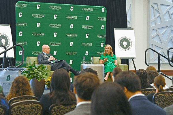 Ali Summerville and Dean Richard Buttimer talked about Ally’s evolution as a leading digital financial services company and her community service, including as chair of the Charlotte Regional Business Alliance.