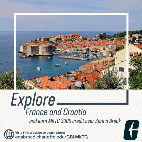 Explore France and Croatia and earn MKTG 3000 credit over Spring Break