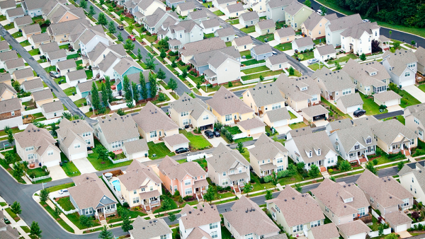 Aerial view of housing development in Charlotte, NC; 2003 Joe Sohm