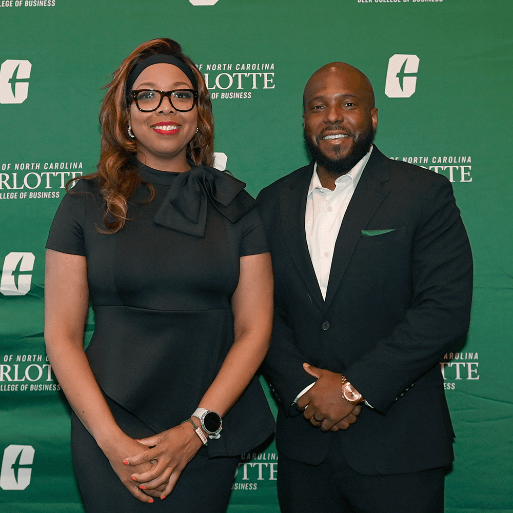 Kwame Molden ‘12 and award presenter Mystie Pulliam