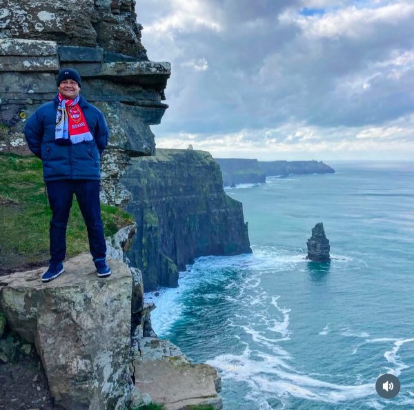 During an MSRE study abroad trip to Ireland, Alan Oliva Chapela visited the Cliffs of Moher