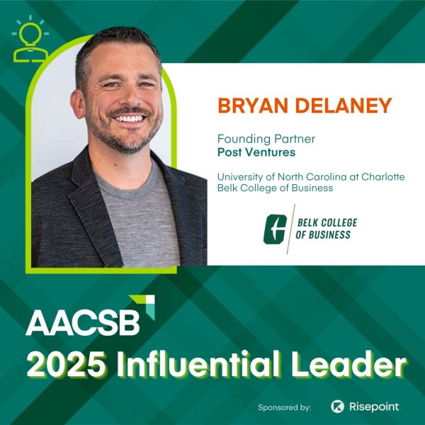 Belk College of Business alumnus Bryan Delaney ’03 is one of 24 business school graduates chosen as a 2025 Influential Leader by AACSB International.