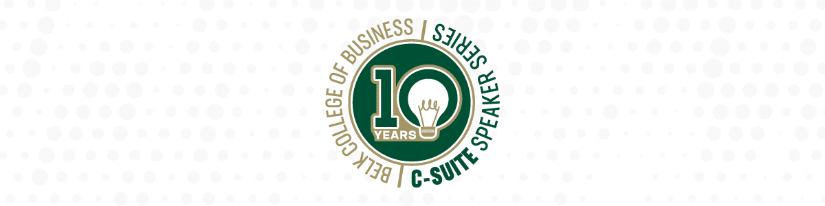 Logo for the 10 years of the C-Suite Speaker Series