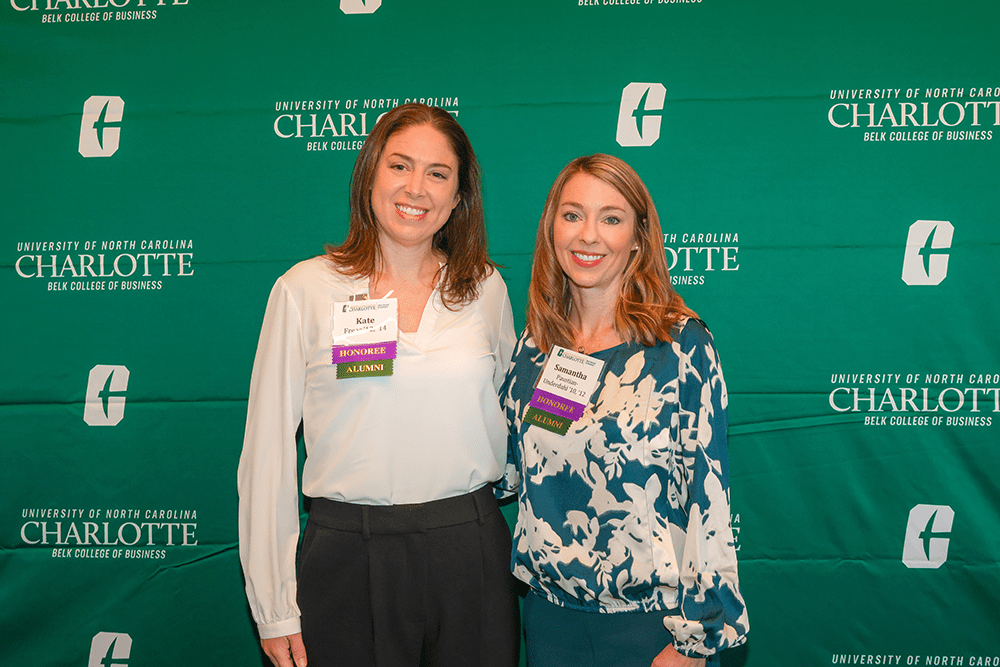 Outstanding Young Alumni Award winners Kate Frear '12 and Samantha Paustian-Underdahl ‘10, '12