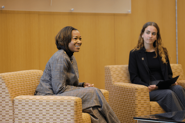Belk College alumna Kisha Smith, chief people officer at Tepper Sports and Entertainment spoke at the annual Women in Business event