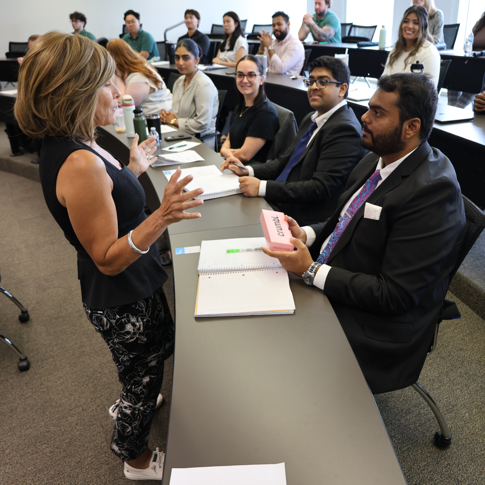 M.S. in Management students during the 2025 Elevator Speech competition