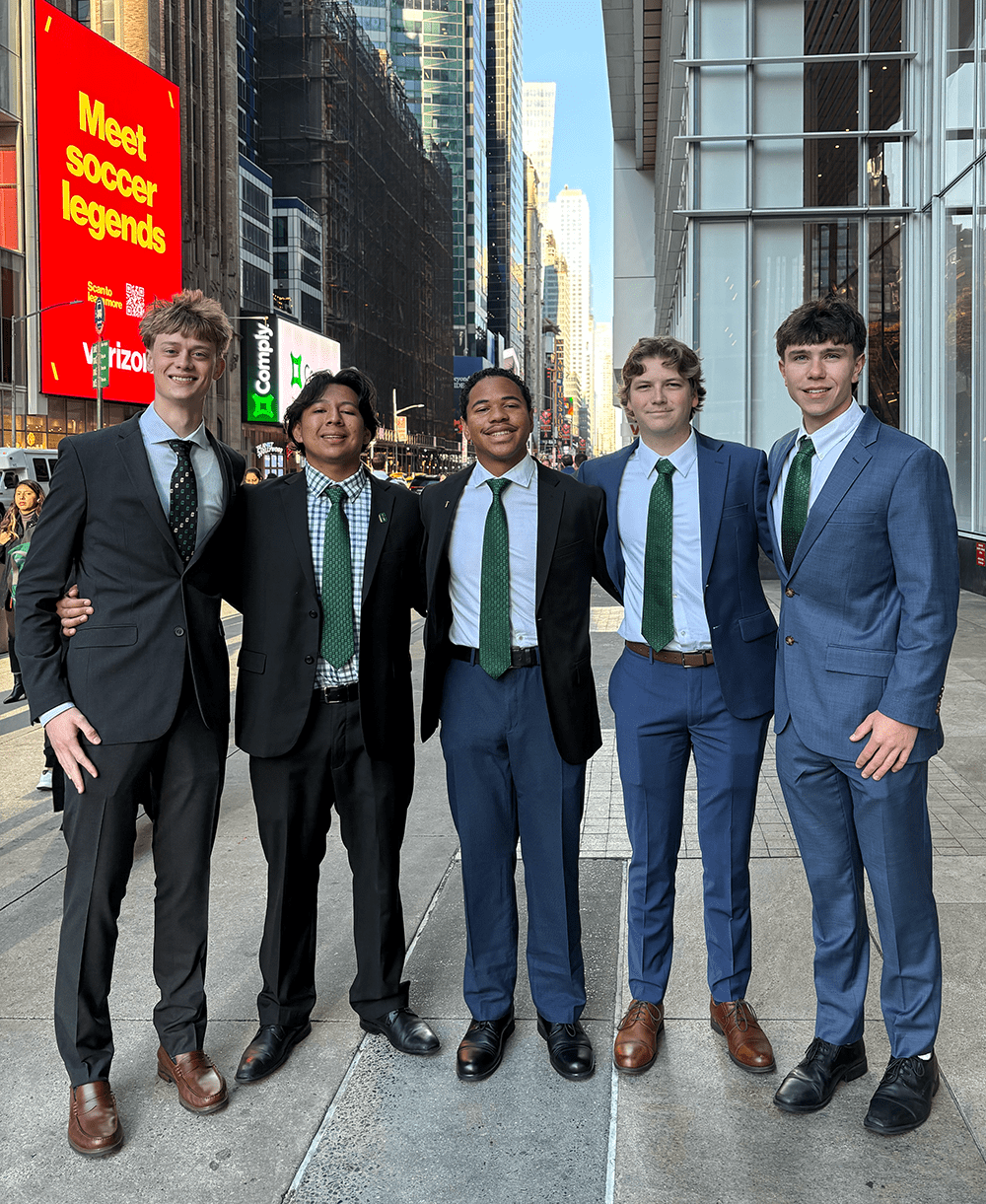 Amorion (AJ) Armstrong and other Belk College students in New York City