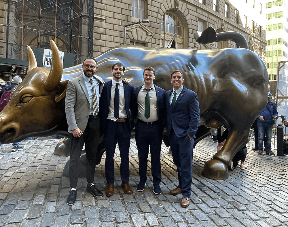 Belk College of Business students visited the iconic Wall Street bull