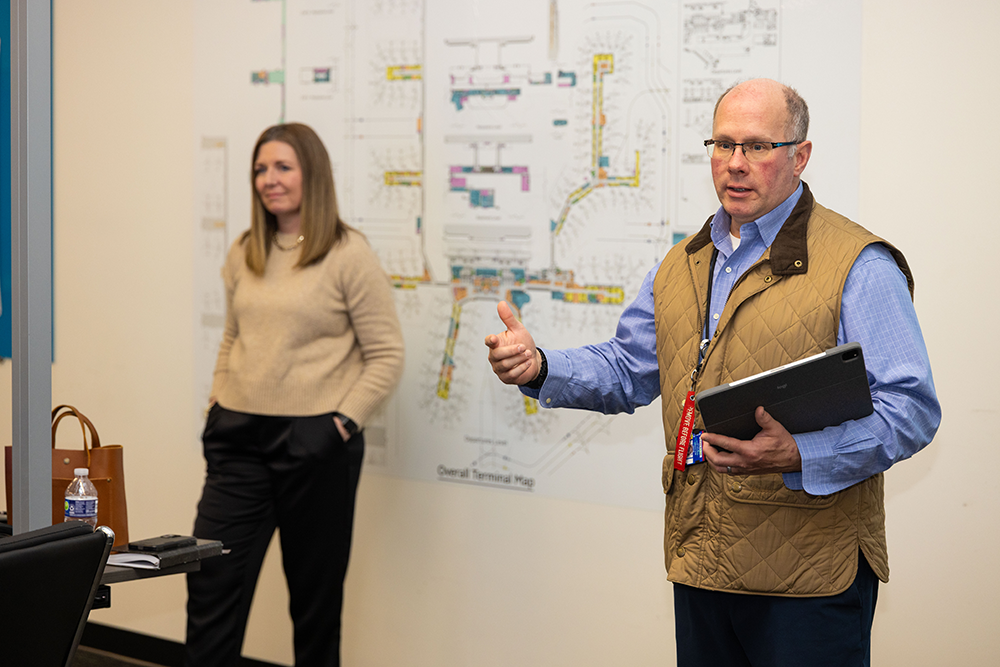 Martha Edge, innovation and experience director, and Mark Mulchaey, airport operation leader at Charlotte Douglas International Airport