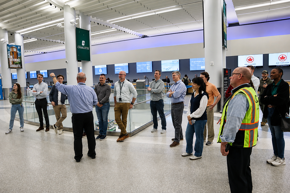 JL Price MBA students during a behind the scenes tour of Charlotte Douglas International Airport